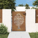 Cancello da giardino 85x150 cm in acciaio Corten con design ad albero