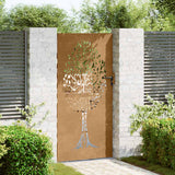 Cancello da giardino 85x175 cm in acciaio Corten con design ad albero