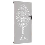 Cancello da giardino 85x175 cm in acciaio Corten con design ad albero