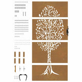 Cancello da giardino 85x175 cm in acciaio Corten con design ad albero