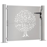 Cancello da Giardino 105x130 cm in Acciaio Corten Design Albero