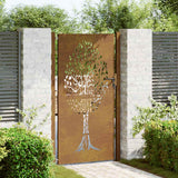 Cancello da giardino 100x175 cm in acciaio Corten con design ad albero
