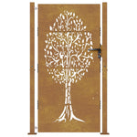 Cancello da Giardino 105x205 cm in Acciaio Corten Design Albero