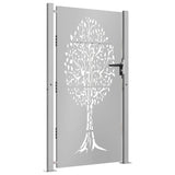 Cancello da giardino 100x200 cm in acciaio Corten con design ad albero