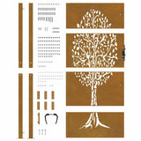 Cancello da giardino 100x200 cm in acciaio Corten con design ad albero