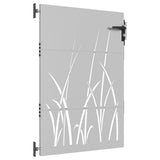 Cancello da giardino 85x150 cm in acciaio Corten con design erba