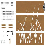 Cancello da giardino 85x150 cm in acciaio Corten con design erba