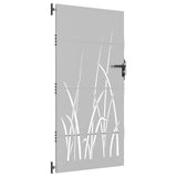 Cancello da giardino 85x175 cm in acciaio Corten con design erba