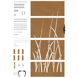 Cancello da giardino 85x175 cm in acciaio Corten con design erba