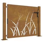 Cancello da Giardino 105x105 cm in Acciaio Corten Design Erba
