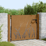 Cancello da giardino 100x100 cm in acciaio Corten con design erba