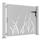Cancello da giardino 100x100 cm in acciaio Corten con design erba
