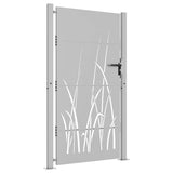 Cancello da giardino 100x175 cm in acciaio Corten con design erba
