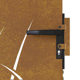 Cancello da giardino 100x175 cm in acciaio Corten con design erba