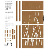 Cancello da giardino 100x175 cm in acciaio Corten con design erba