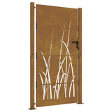 Cancello da Giardino 105x205 cm in Acciaio Corten Design Erba