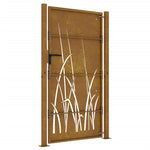 Cancello da Giardino 105x205 cm in Acciaio Corten Design Erba