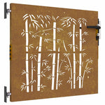 Cancello da Giardino 85x75 cm in Acciaio Corten Design Bambù