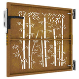 Cancello da Giardino 85x75 cm in Acciaio Corten Design Bambù