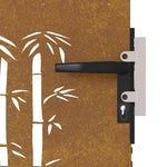 Cancello da Giardino 85x75 cm in Acciaio Corten Design Bambù