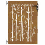 Cancello da Giardino 85x125 cm in Acciaio Corten Design Bambù