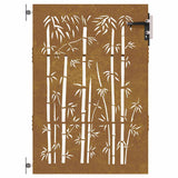 Cancello da Giardino 85x125 cm in Acciaio Corten Design Bambù