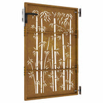 Cancello da Giardino 85x125 cm in Acciaio Corten Design Bambù