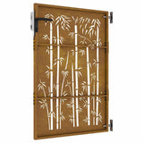 Cancello da Giardino 85x125 cm in Acciaio Corten Design Bambù