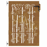 Cancello da giardino 85x150 cm in acciaio Corten e bambù
