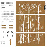 Cancello da giardino 85x150 cm in acciaio Corten e bambù