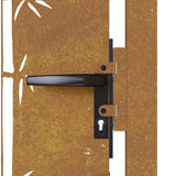Cancello da giardino 100x150 cm in acciaio Corten e design in bambù