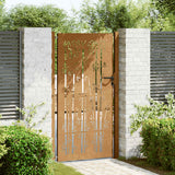 Cancello da giardino 100x200 cm in acciaio corten e design in bambù