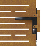 Cancello da giardino 85x125 cm in acciaio Corten design quadrato