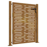 Cancello da giardino 100x150 cm in acciaio Corten design quadrato