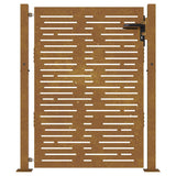 Cancello da giardino 100x150 cm in acciaio Corten design quadrato