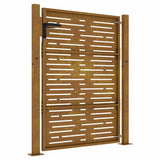 Cancello da giardino 100x150 cm in acciaio Corten design quadrato