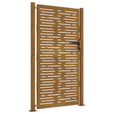 Cancello da giardino 100x175 cm in acciaio Corten design quadrato