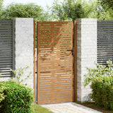 Cancello da giardino 100x175 cm in acciaio Corten design quadrato