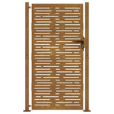 Cancello da giardino 100x175 cm in acciaio Corten design quadrato