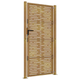 Cancello da giardino 100x175 cm in acciaio Corten design quadrato