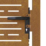 Cancello da giardino 100x175 cm in acciaio Corten design quadrato