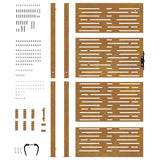 Cancello da giardino 100x175 cm in acciaio Corten design quadrato