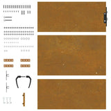 Cancello da giardino 85x125 cm in acciaio Corten