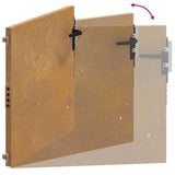 Cancello da Giardino 105x105 cm in Acciaio Corten