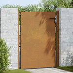 Cancello da Giardino 105x130 cm in Acciaio Corten