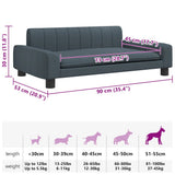Lettino per Cani Grigio Scuro 90x53x30 cm in Tessuto