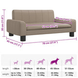 Lettino per Cani Cappuccino 70x45x30 cm in Similpelle