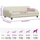 Lettino per Cani Crema 90x53x30 cm in Similpelle