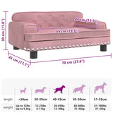 Lettino per Cani Rosa 70x45x30 cm in Velluto