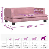Lettino per Cani Rosa 80x45x30 cm in Velluto